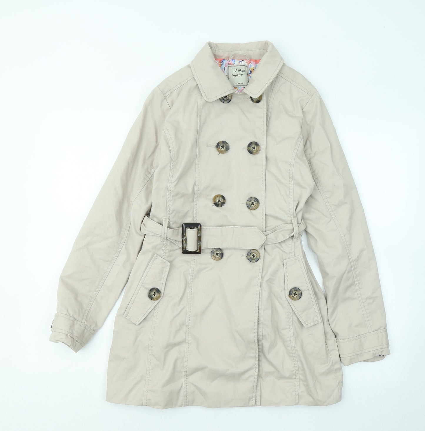 NEXT Girls Beige Trench Coat Coat Size 13 Years Button