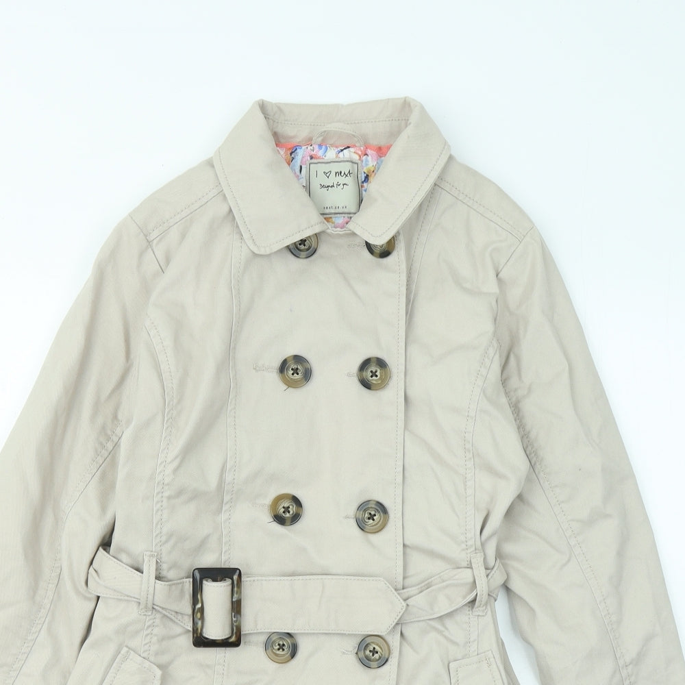 NEXT Girls Beige Trench Coat Coat Size 13 Years Button