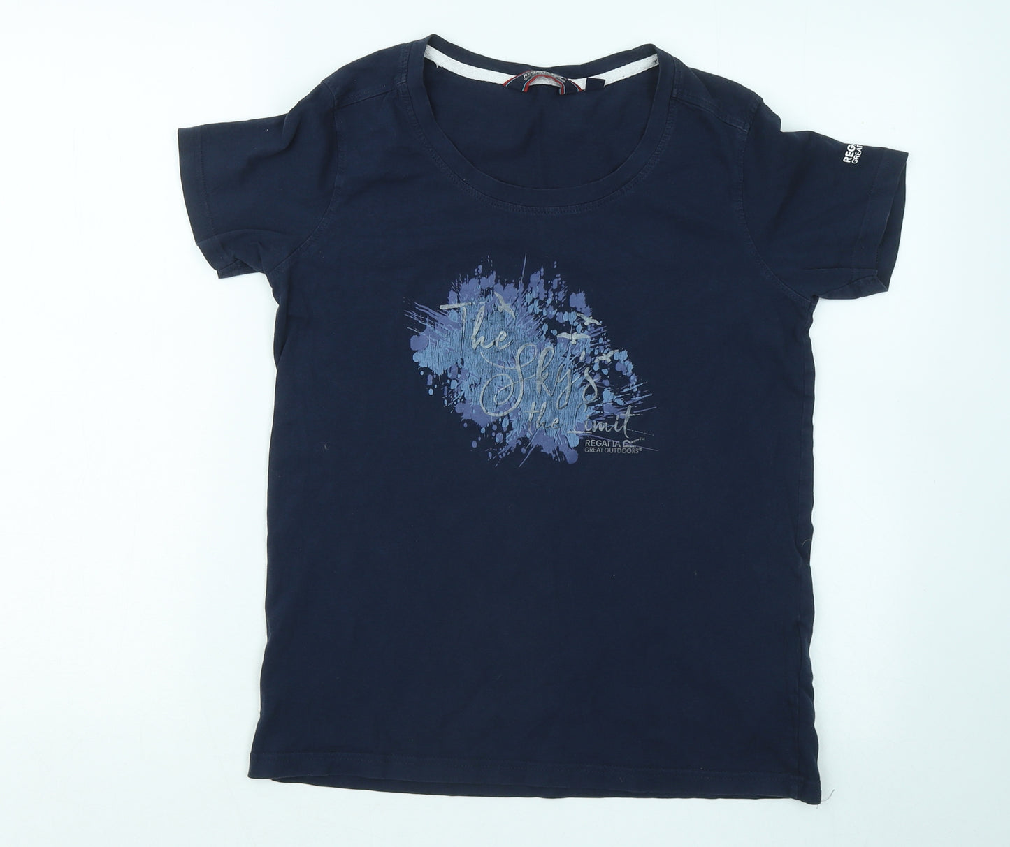 Regatta Womens Blue Cotton Basic T-Shirt Size 10 Round Neck - The Sky's The Limit