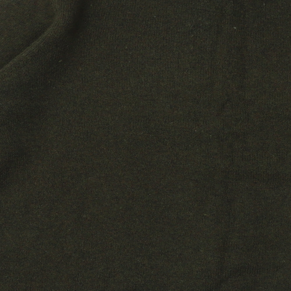 Thomas Nash Mens Green V-Neck Wool Pullover Jumper Size L