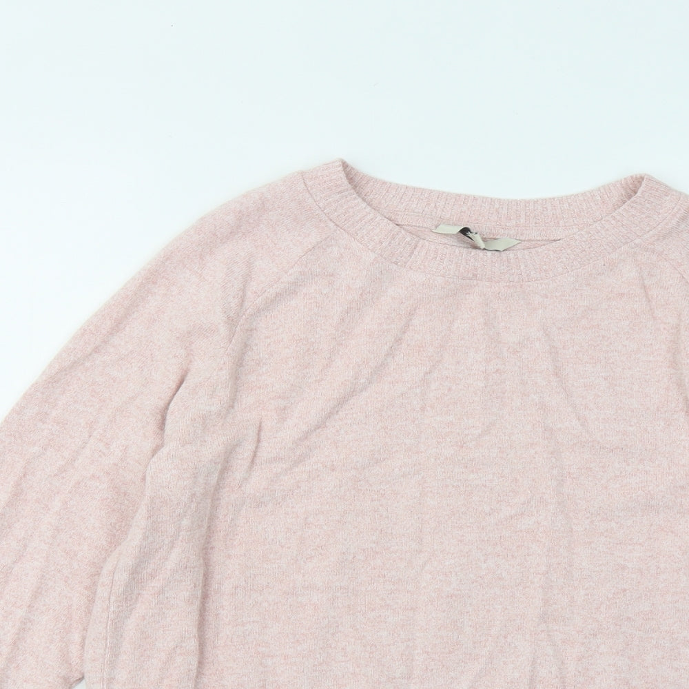 NEXT Womens Pink Round Neck Viscose Pullover Jumper Size 10