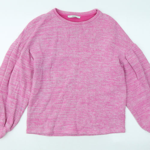 George Womens Pink Round Neck Cotton Pullover Jumper Size 8