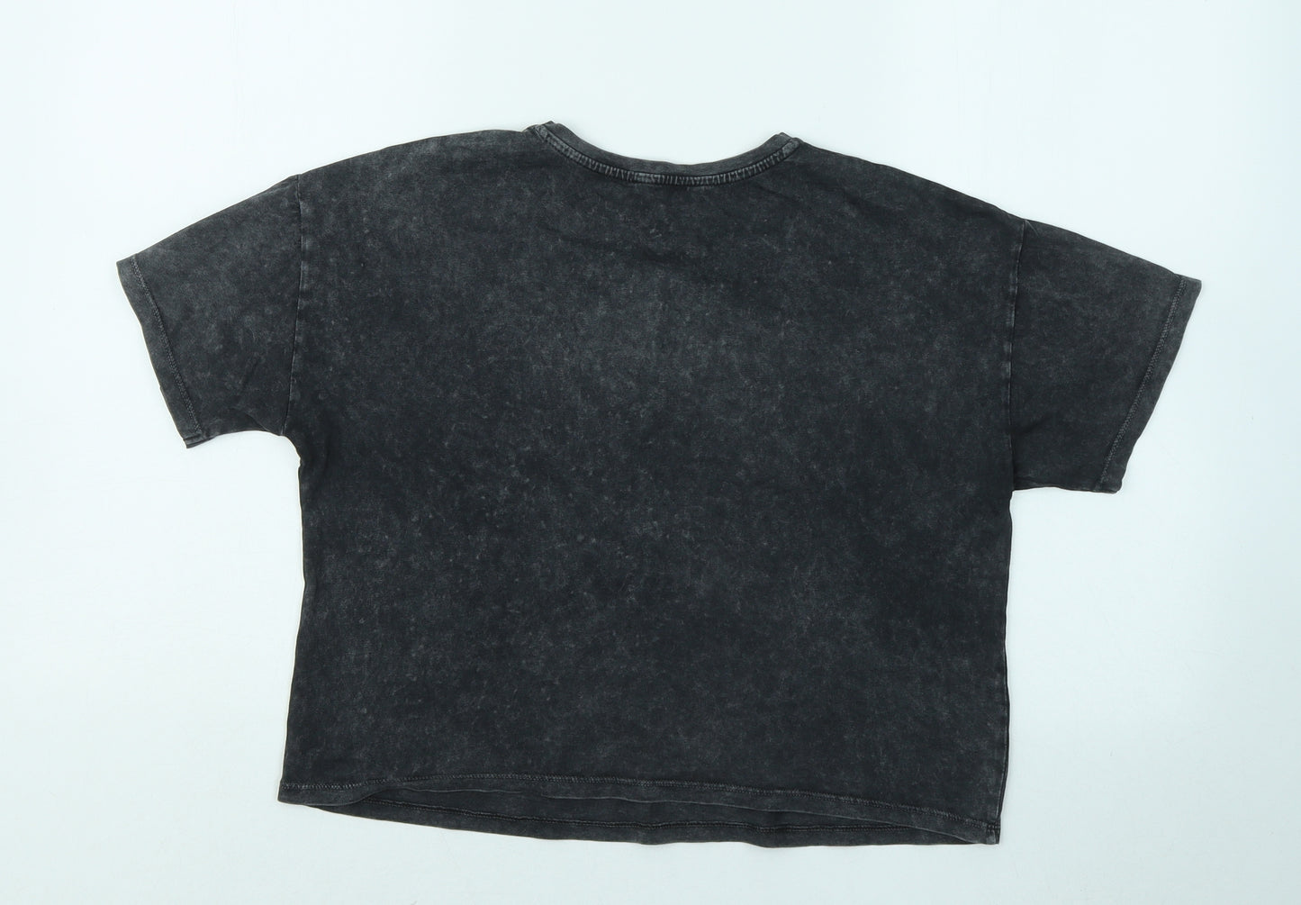George Girls Grey Cotton Basic T-Shirt Size 14-15 Years Round Neck - Live By The Sun Love By The Moon