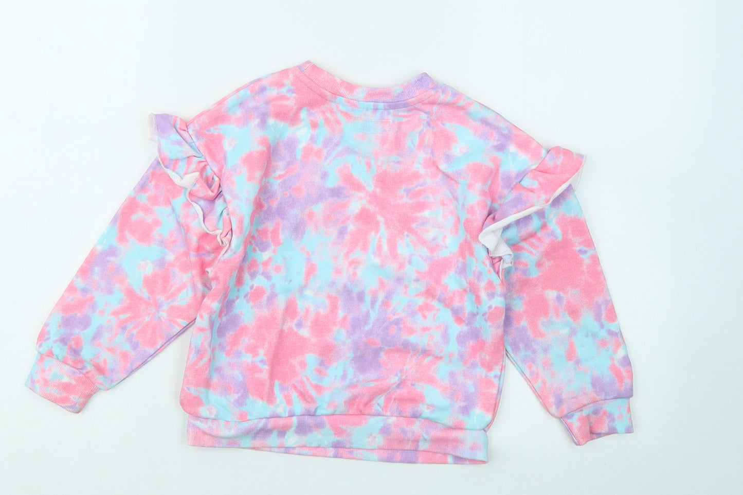 Primark Girls Multicoloured Geometric Cotton Pullover Sweatshirt Size 4-5 Years - Dream Big