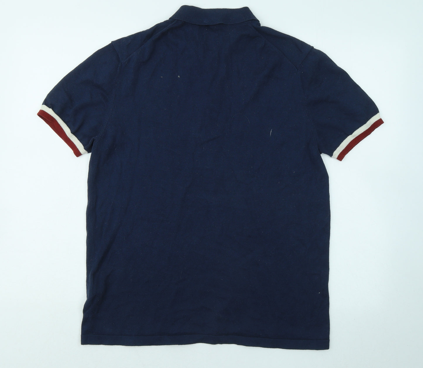 Pretty Green Mens Blue Cotton Polo Size M Collared