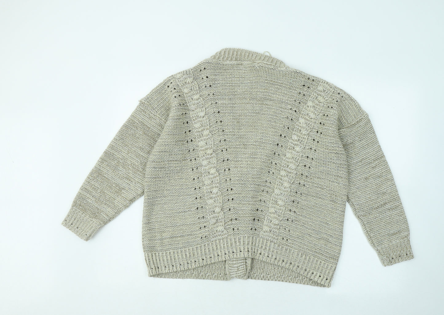 Internacionale Womens Brown V-Neck Acrylic Cardigan Jumper Size M