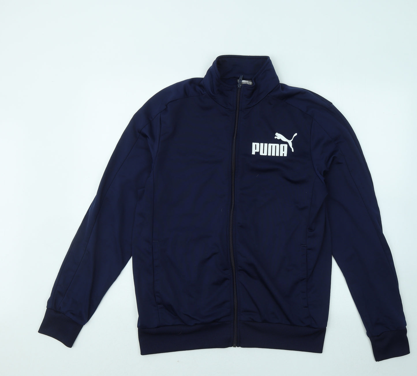 PUMA Mens Blue Polyester Full Zip Sweatshirt Size M
