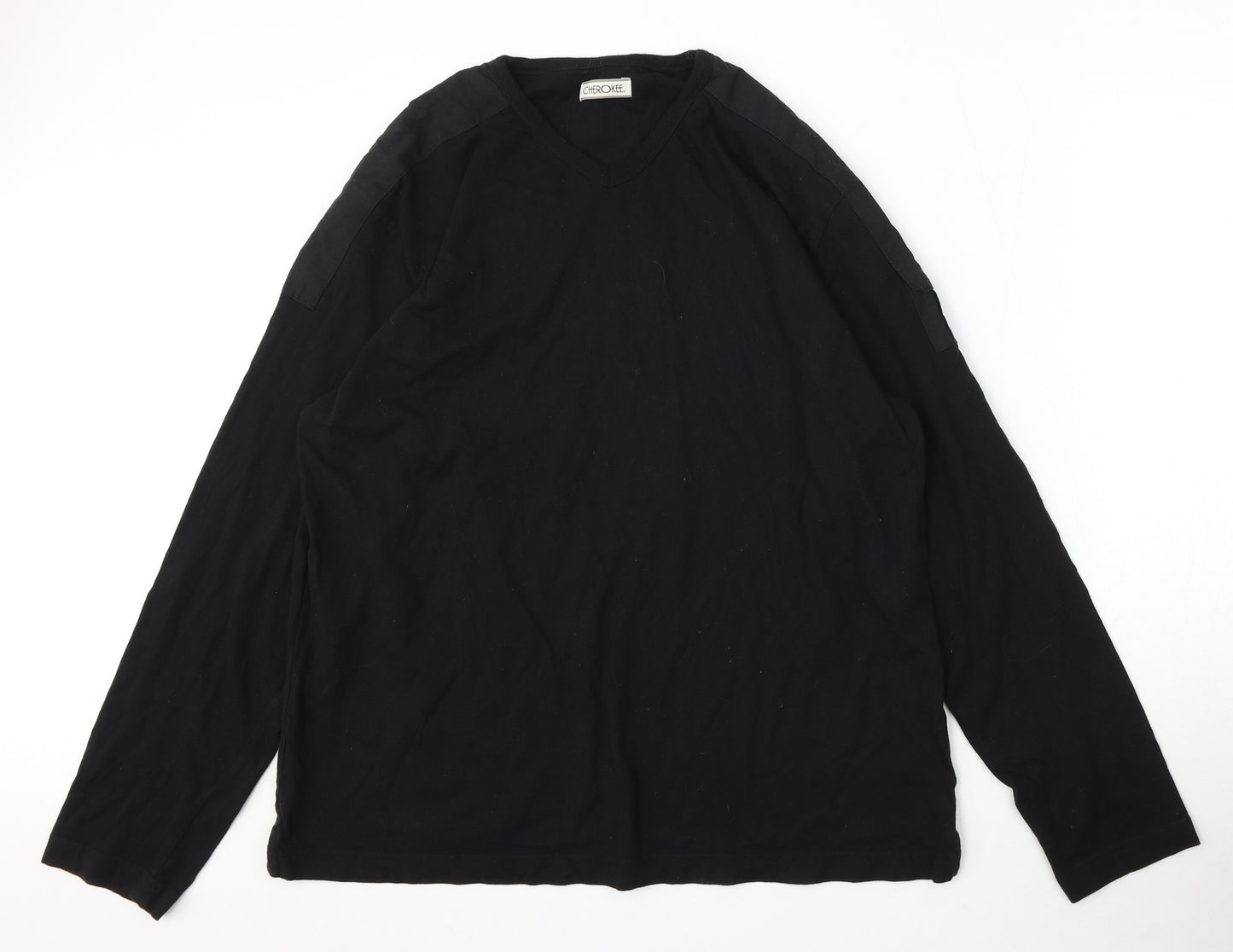 Cherokee Mens Black Cotton Pullover Sweatshirt Size XL