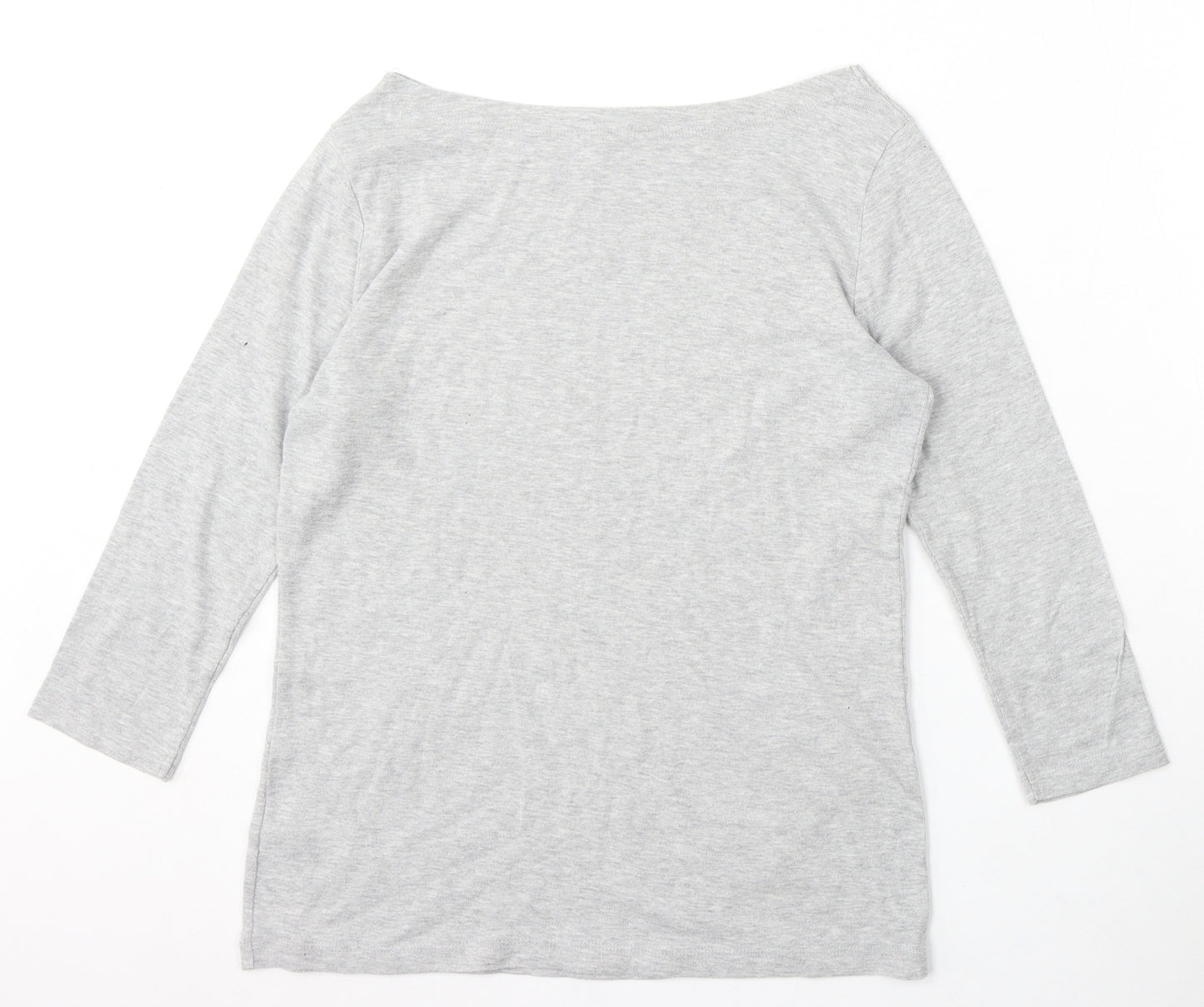 F&F Womens Grey Boat Neck Cotton Pullover Jumper Size 12