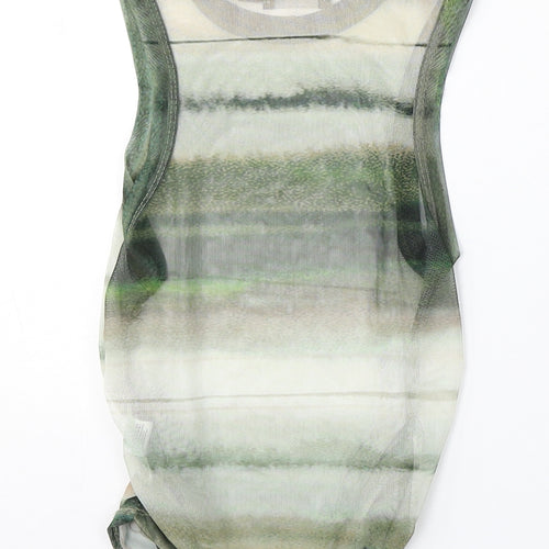PRETTYLITTLETHING Womens Multicoloured Geometric Polyester Basic Tank Size 6 Round Neck