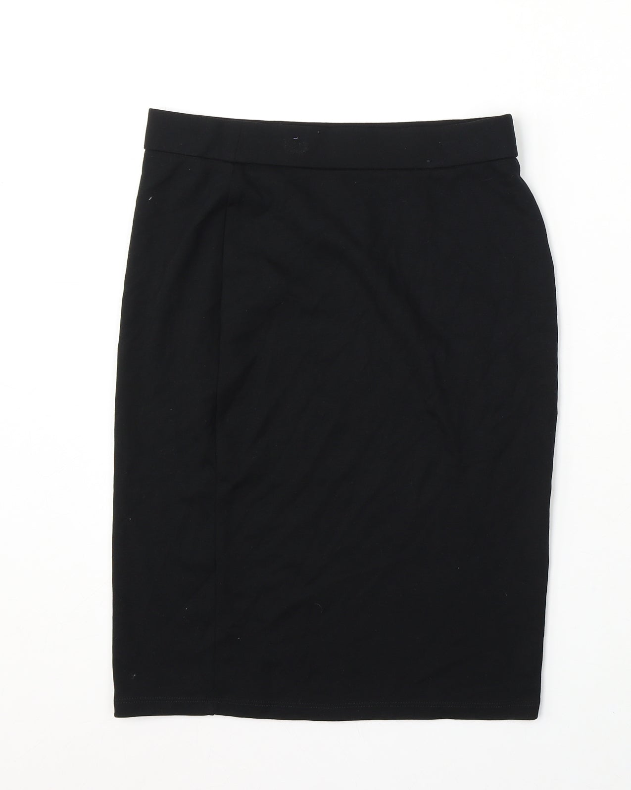 Marks and Spencer Girls Black Viscose Straight & Pencil Skirt Size 13-14 Years Regular