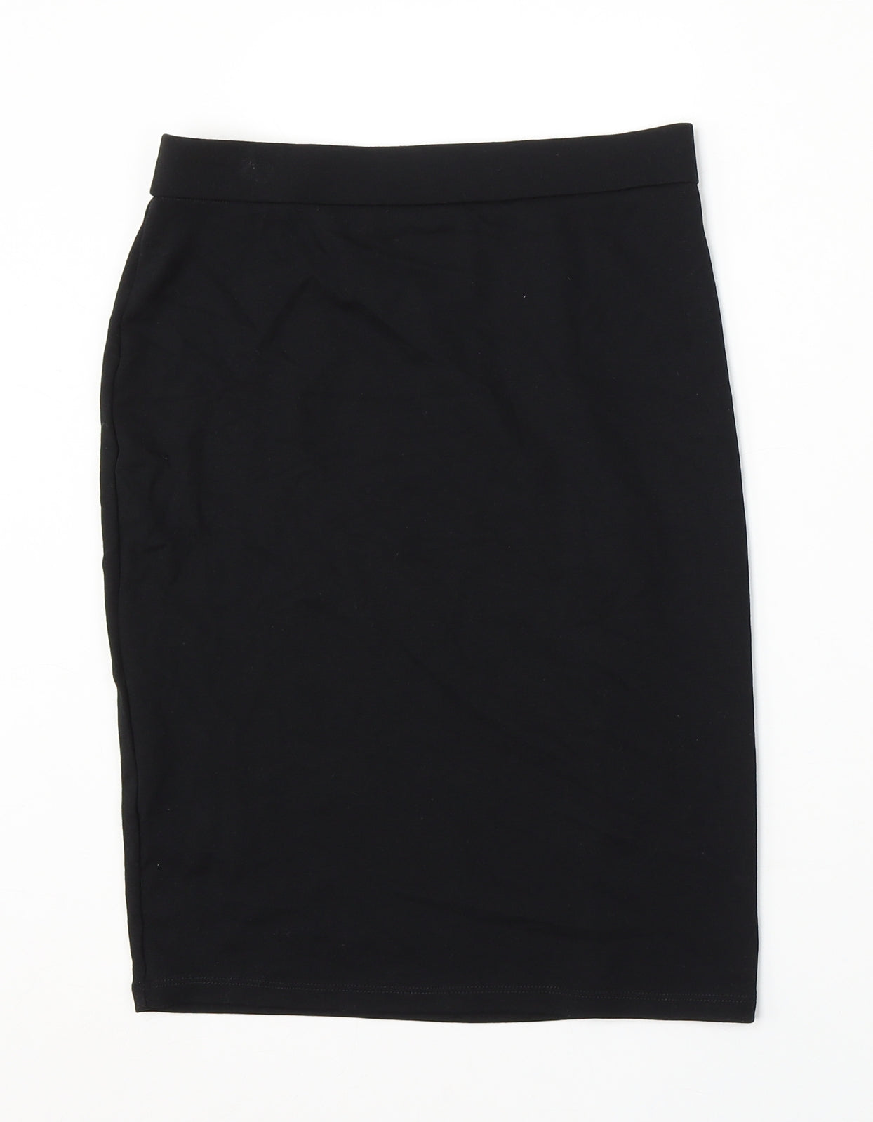 Marks and Spencer Girls Black Viscose Straight & Pencil Skirt Size 13-14 Years Regular