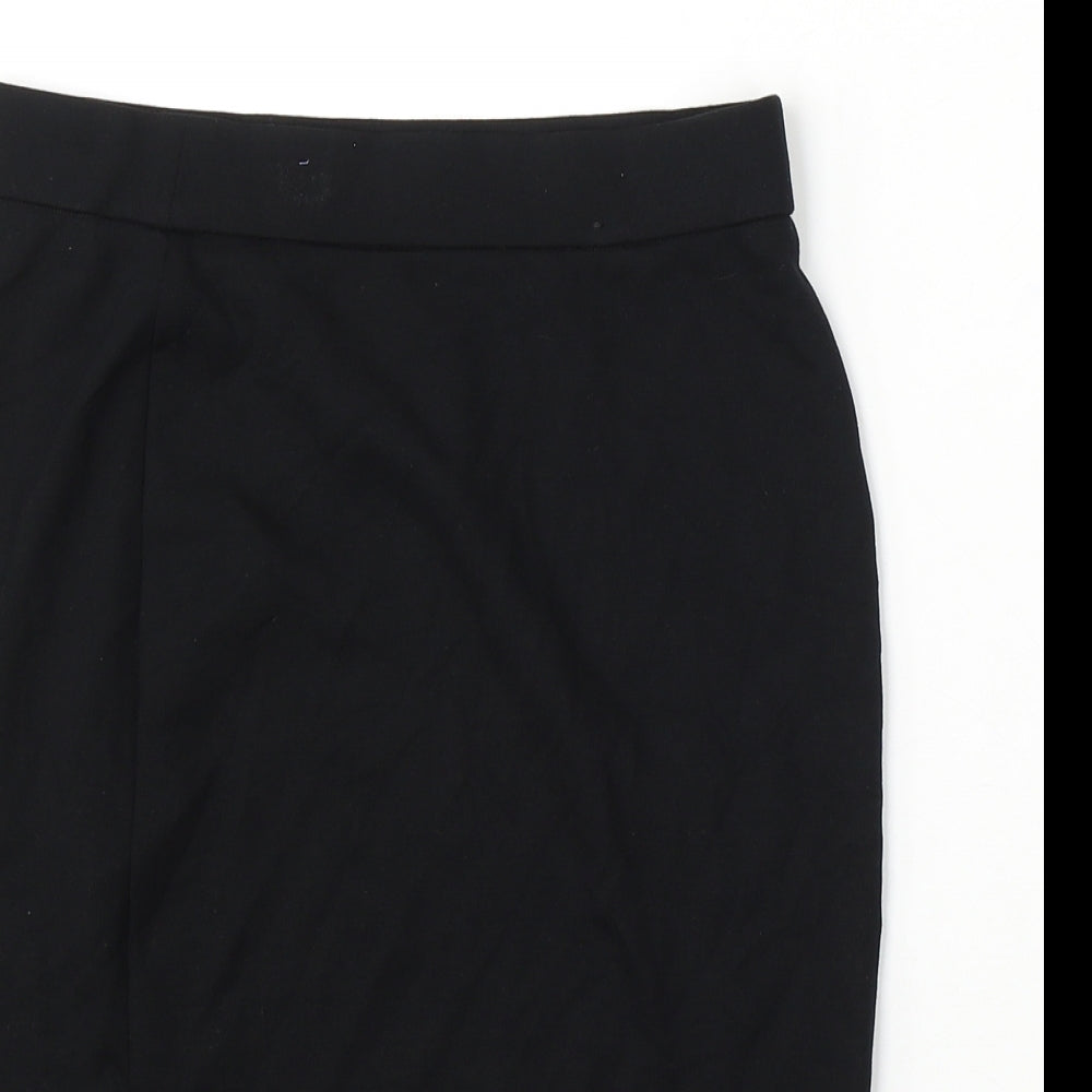 Marks and Spencer Girls Black Viscose Straight & Pencil Skirt Size 13-14 Years Regular