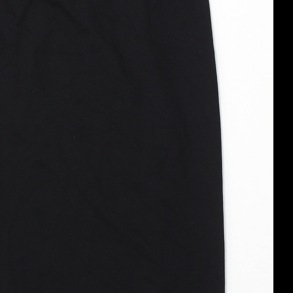 Marks and Spencer Girls Black Viscose Straight & Pencil Skirt Size 13-14 Years Regular