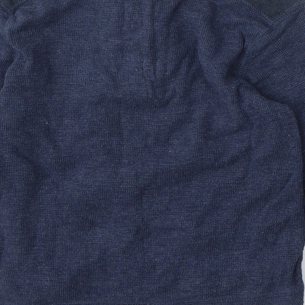 George Boys Blue Round Neck Cotton Henley Jumper Size 2-3 Years Button