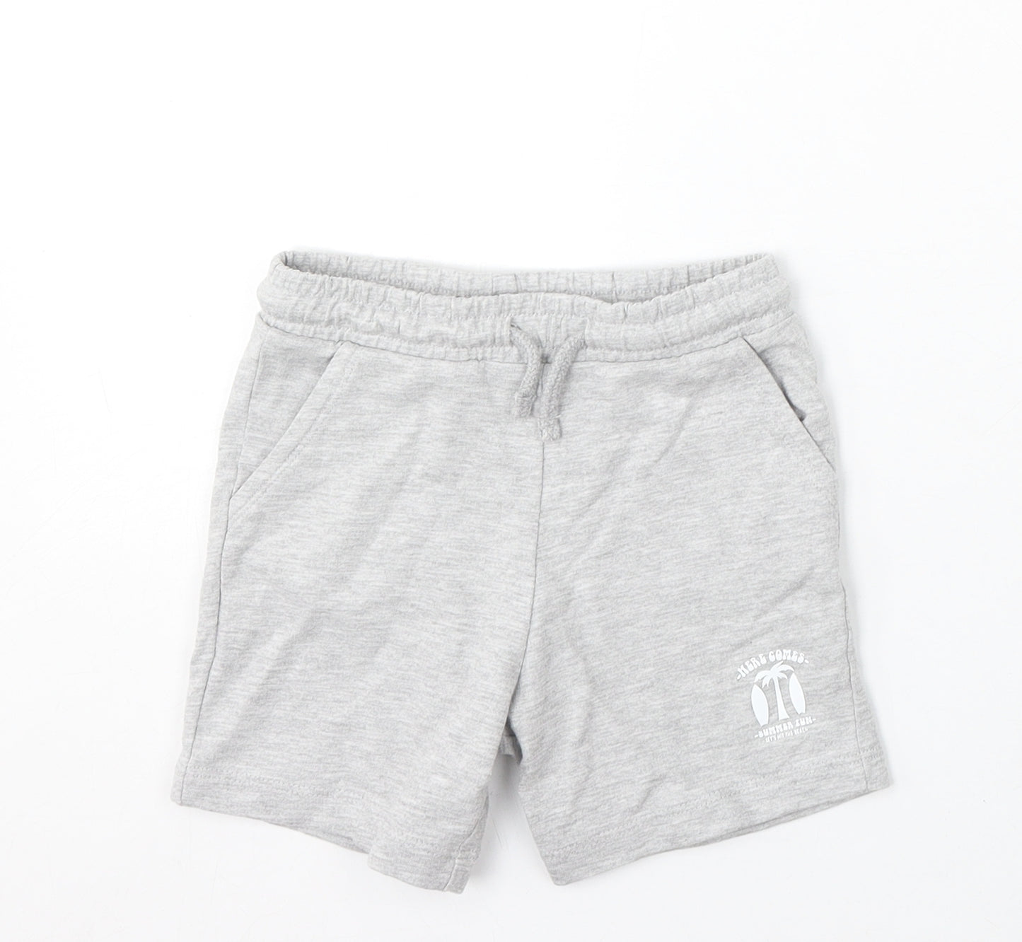 Matalan Boys Grey Cotton Sweat Shorts Size 2-3 Years Regular Tie - Surfing