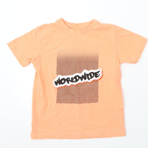 Worldwide Girls Pink Cotton Basic T-Shirt Size 7-8 Years Round Neck - Worldwide