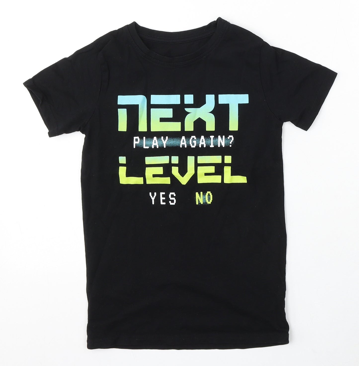 Dunnes Stores Boys Black Cotton Basic T-Shirt Size 7-8 Years Round Neck - Next Level