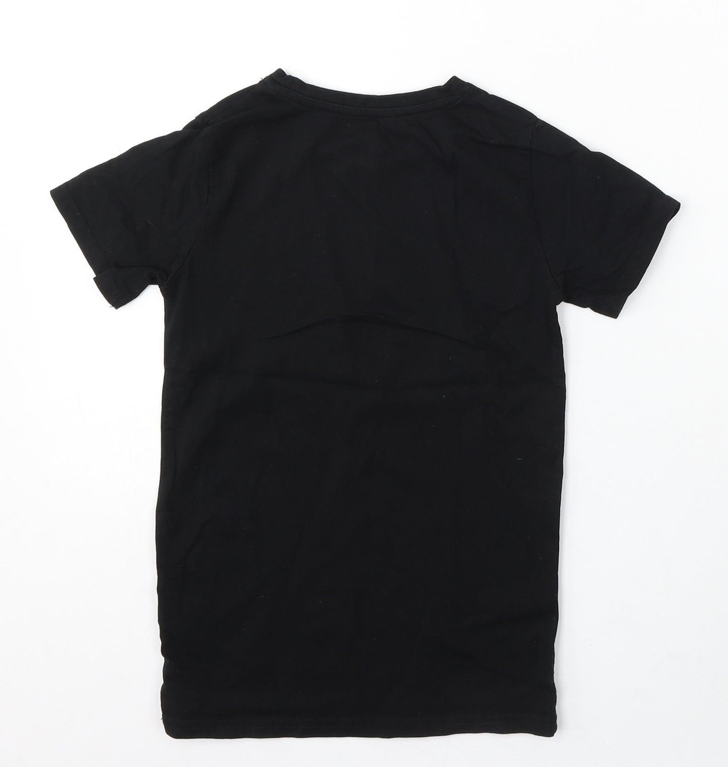 Dunnes Stores Boys Black Cotton Basic T-Shirt Size 7-8 Years Round Neck - Next Level