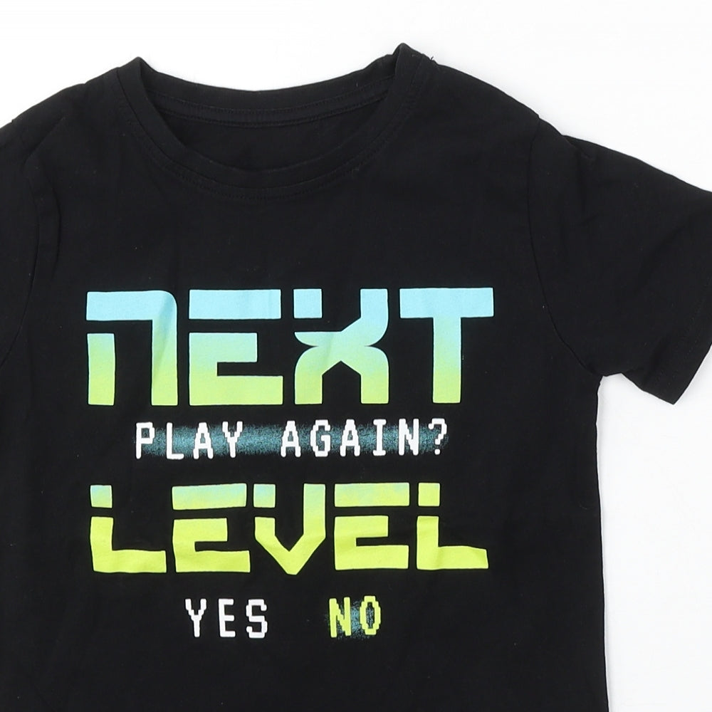 Dunnes Stores Boys Black Cotton Basic T-Shirt Size 7-8 Years Round Neck - Next Level