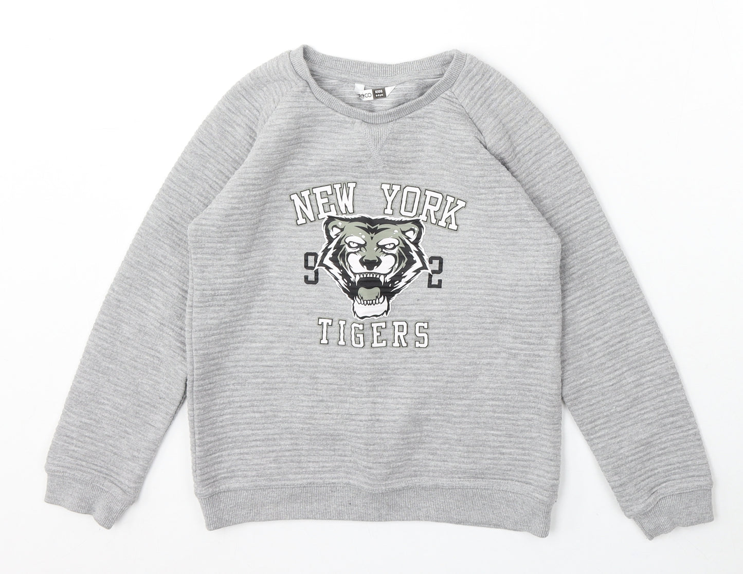 Pep&Co Boys Grey Round Neck Polyester Pullover Jumper Size 8-9 Years - New York Tigers