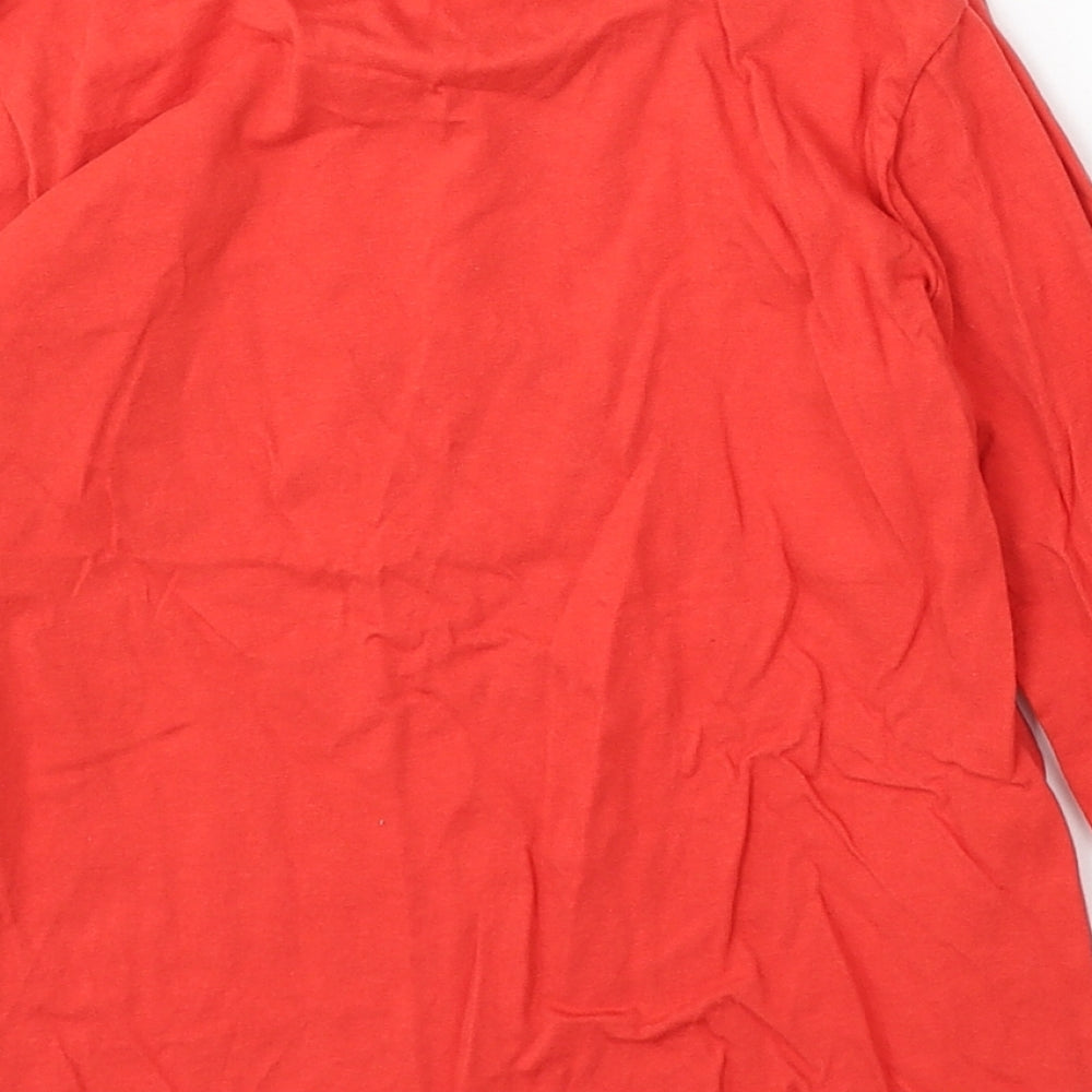 TU Boys Red Cotton Basic T-Shirt Size 6-7 Years Round Neck - Christmas