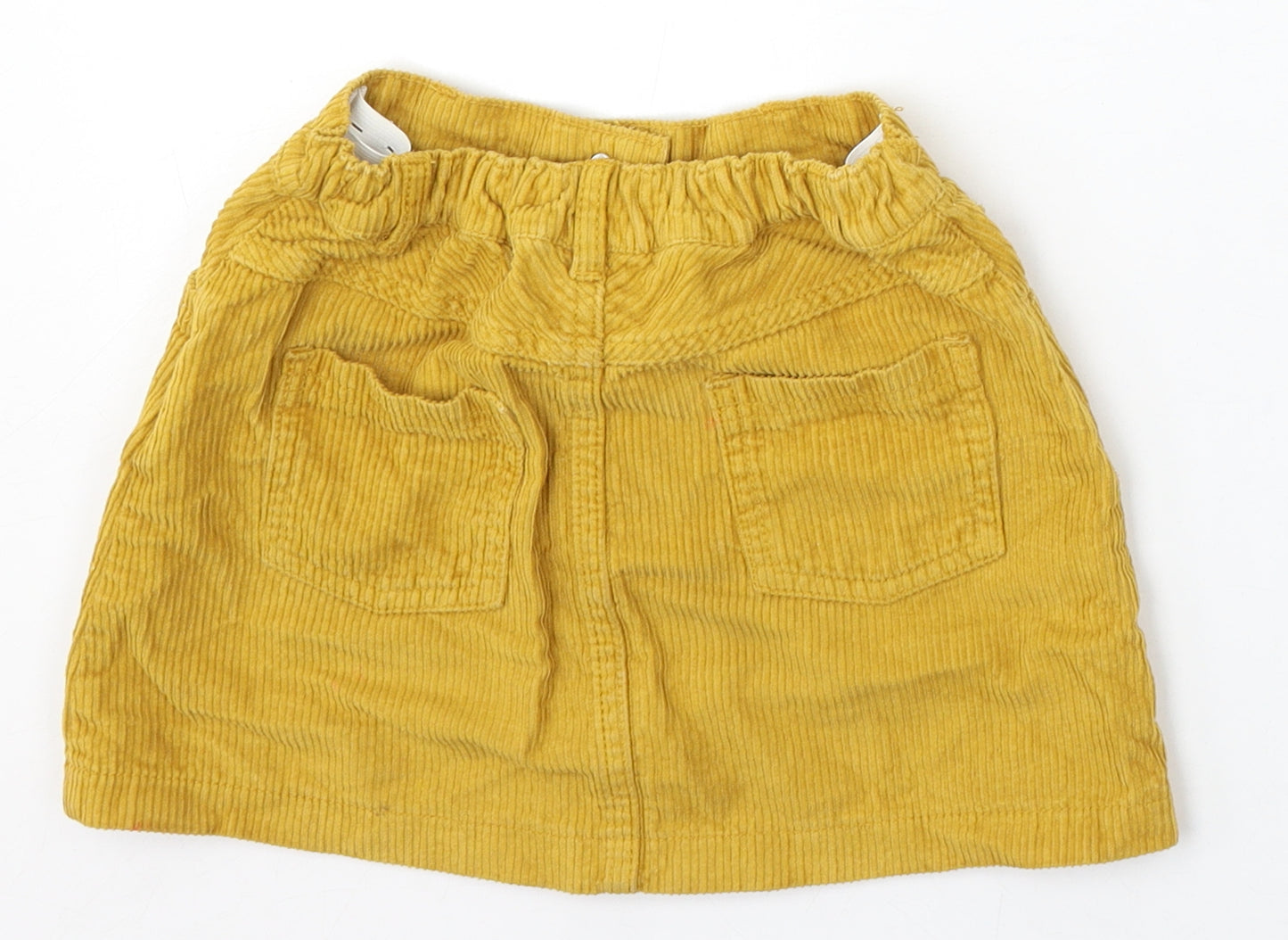 F&F Girls Yellow Polyester A-Line Skirt Size 5-6 Years Regular Button