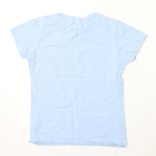 Preworn Womens Blue Cotton Basic T-Shirt Size S Round Neck - Manic Mumday