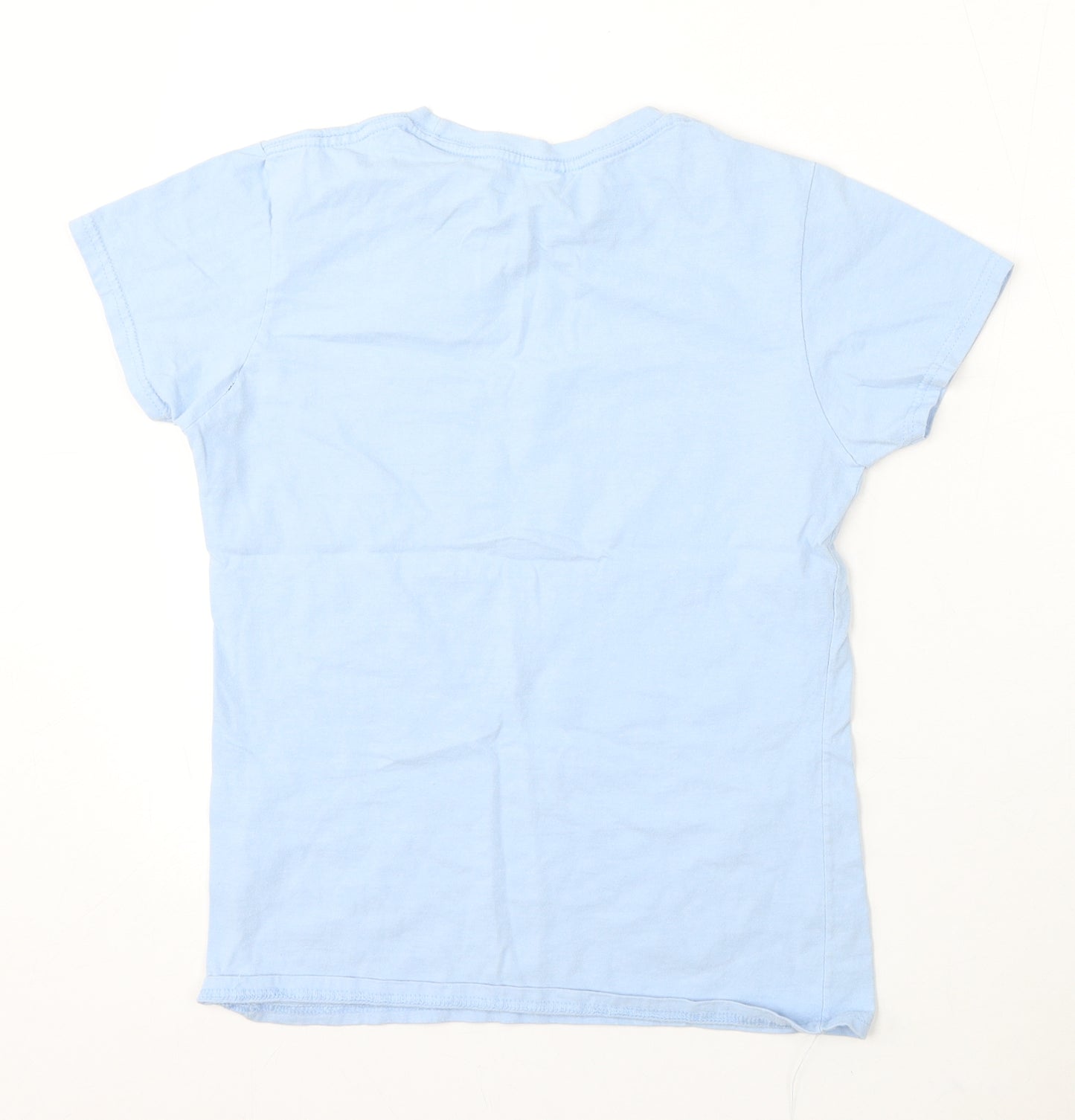 Preworn Womens Blue Cotton Basic T-Shirt Size S Round Neck - Manic Mumday