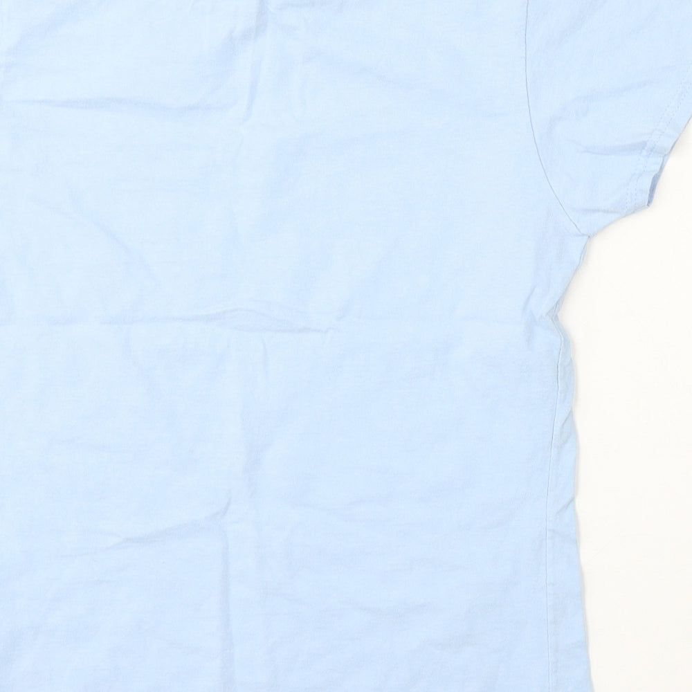 Preworn Womens Blue Cotton Basic T-Shirt Size S Round Neck - Manic Mumday