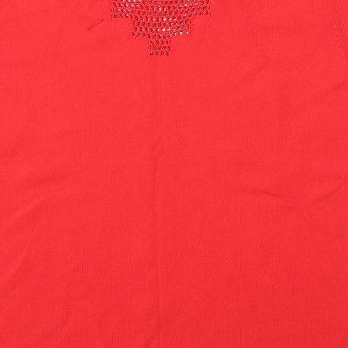 Casamia Womens Red Round Neck Viscose Pullover Jumper Size L