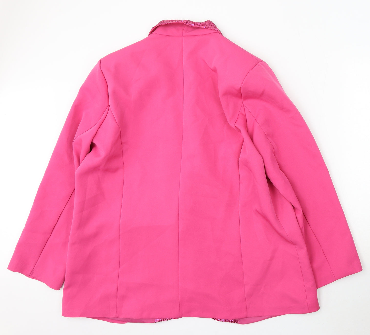 Made in Italy Womens Pink Polyester Jacket Blazer Size XL
