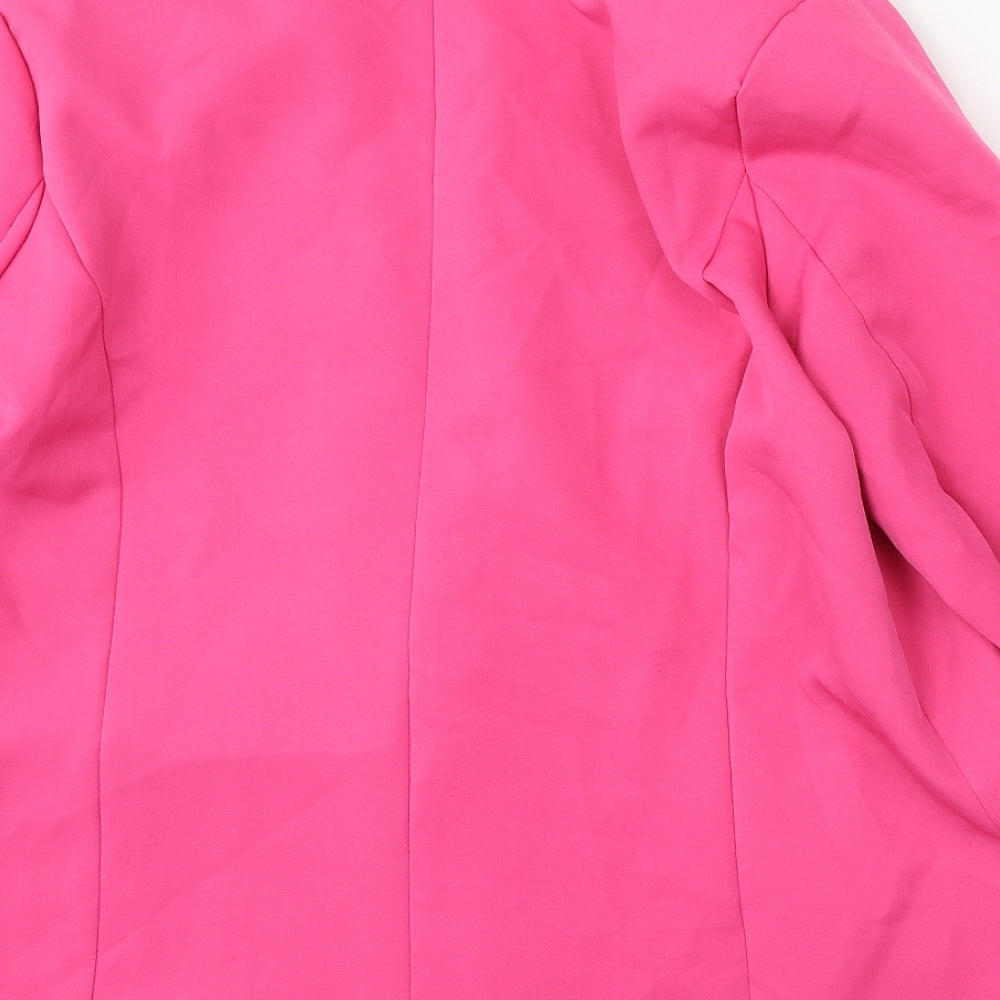 Made in Italy Womens Pink Polyester Jacket Blazer Size XL