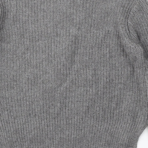 H&M Womens Grey Round Neck Acrylic Pullover Jumper Size M