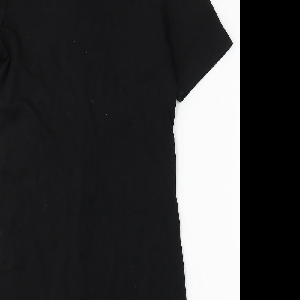 H&M Womens Black Polyester Bodycon Size M Round Neck Zip