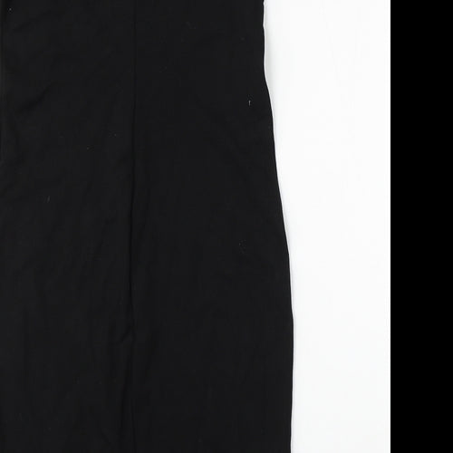 H&M Womens Black Polyester Bodycon Size M Round Neck Zip