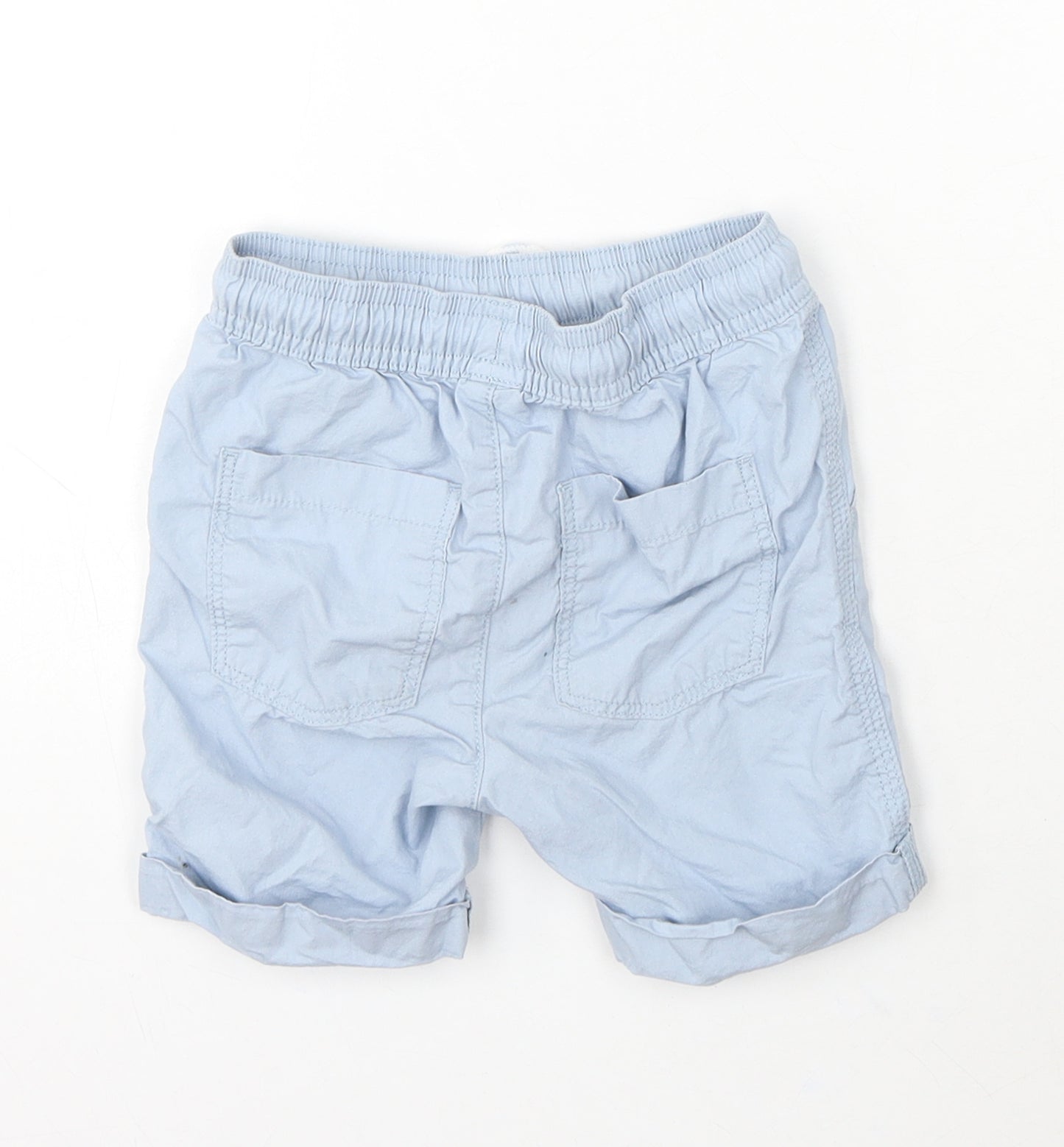 TU Boys Blue Cotton Cropped Trousers Size 18-24 Months Drawstring