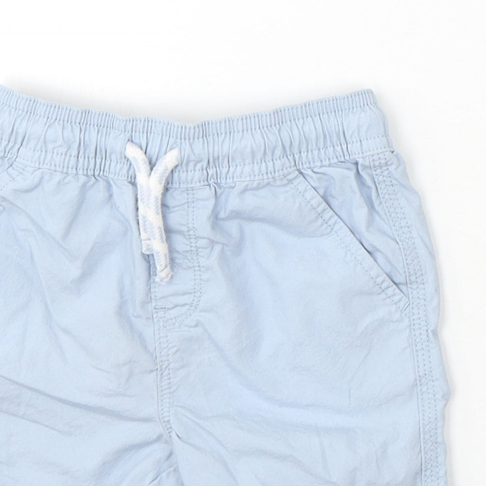 TU Boys Blue Cotton Cropped Trousers Size 18-24 Months Drawstring