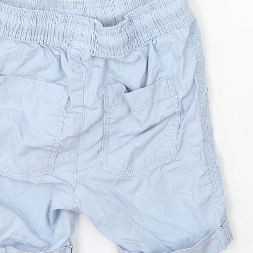 TU Boys Blue Cotton Cropped Trousers Size 18-24 Months Drawstring