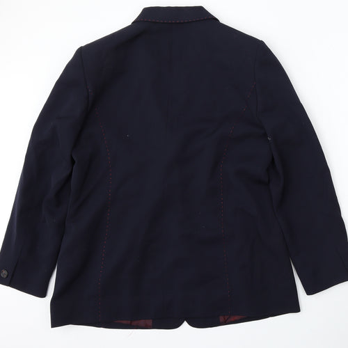Country Casuals Womens Blue Wool Jacket Suit Size 16