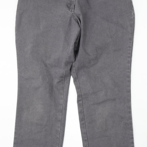 Maine Womens Grey Cotton Bootcut Jeans Size 16 L29 in Regular Button