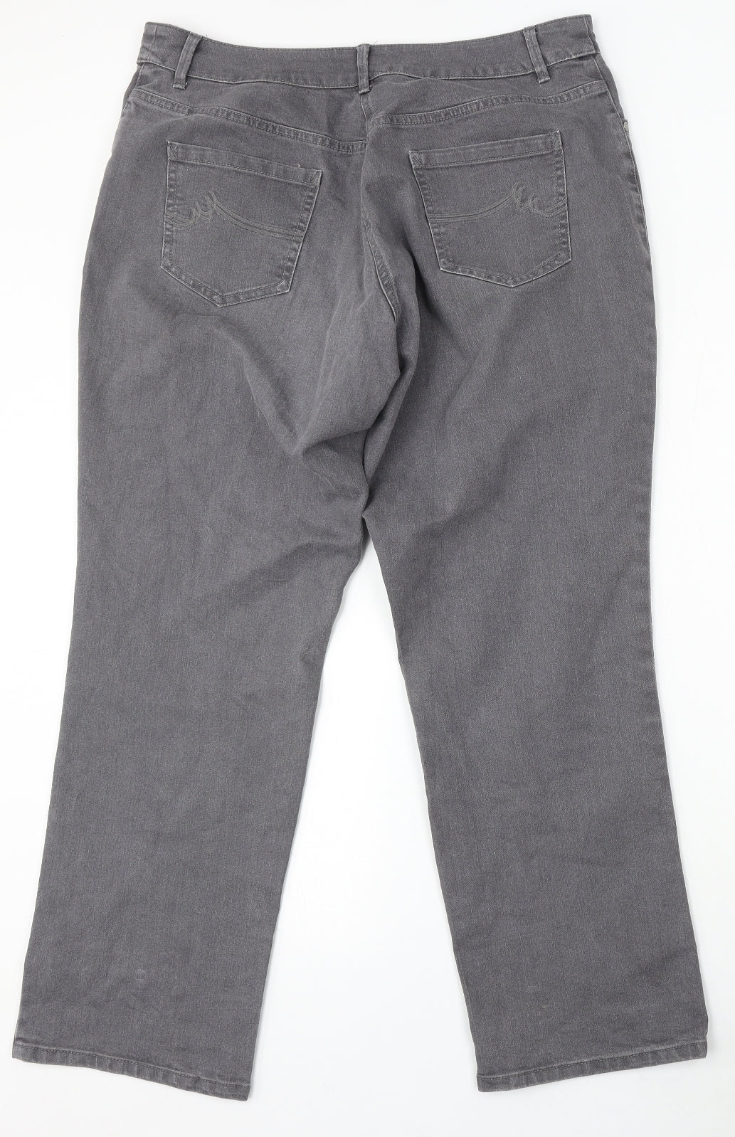 Maine Womens Grey Cotton Bootcut Jeans Size 16 L29 in Regular Button