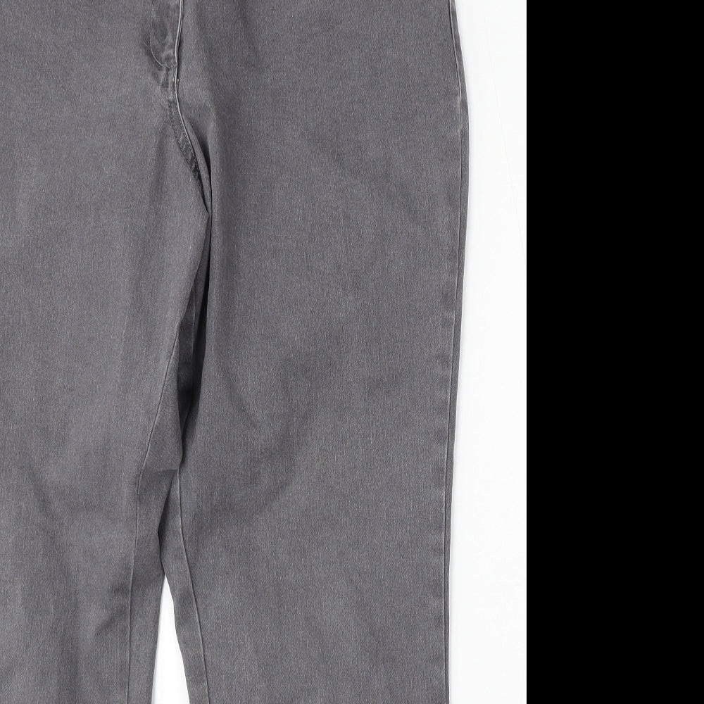 Maine Womens Grey Cotton Bootcut Jeans Size 16 L29 in Regular Button