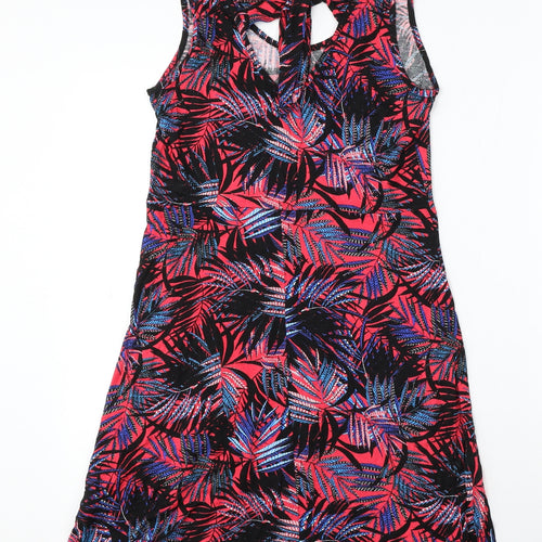 George Womens Multicoloured Floral Viscose Sheath Size 8 Round Neck