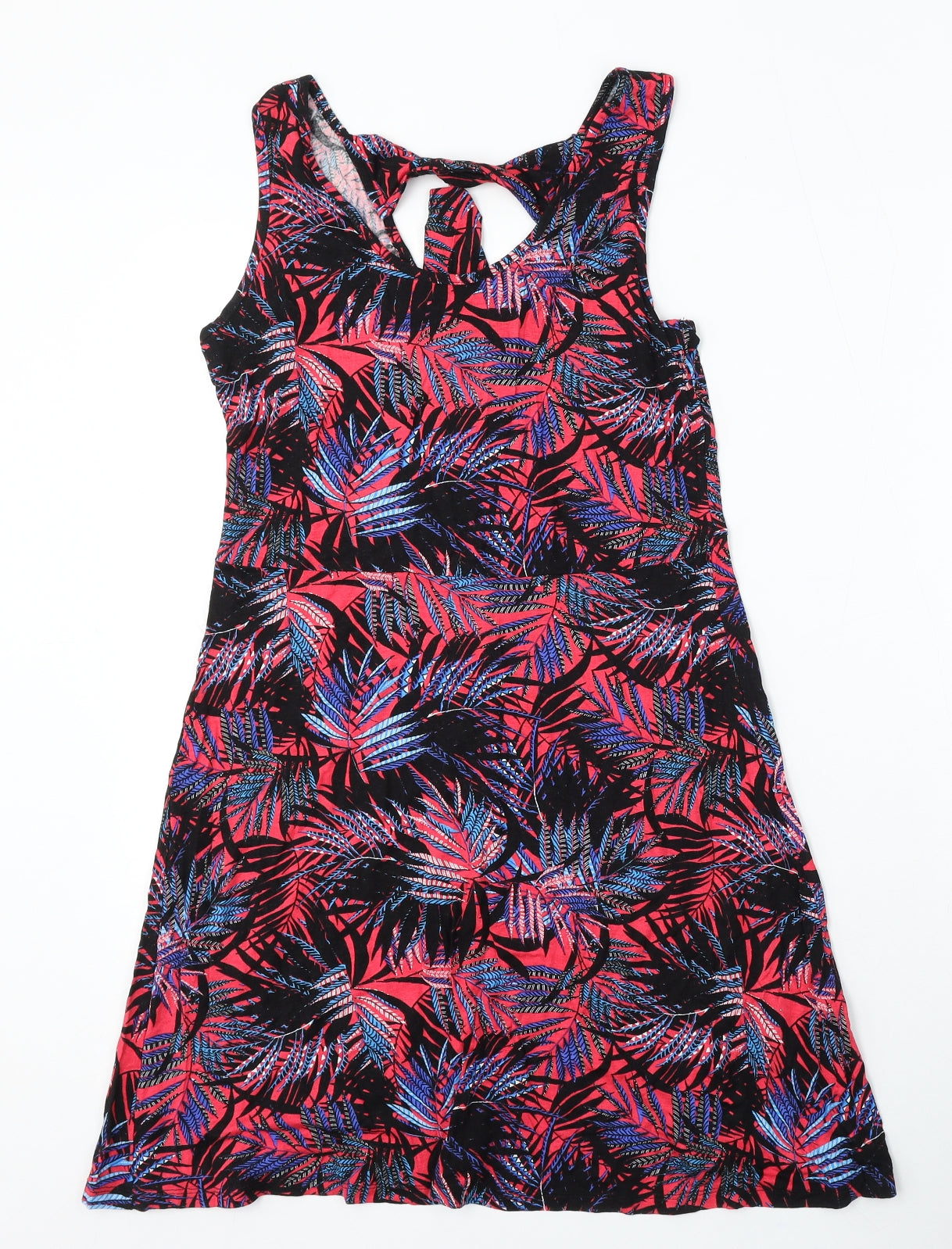 George Womens Multicoloured Floral Viscose Sheath Size 8 Round Neck