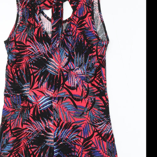 George Womens Multicoloured Floral Viscose Sheath Size 8 Round Neck