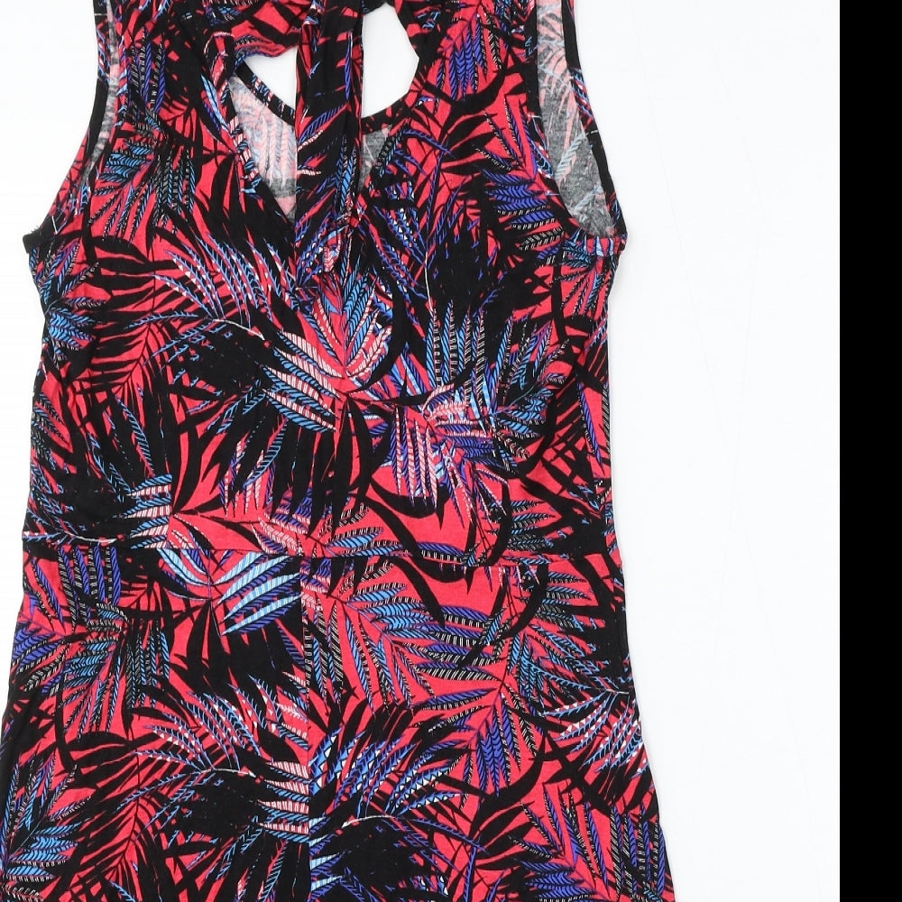 George Womens Multicoloured Floral Viscose Sheath Size 8 Round Neck