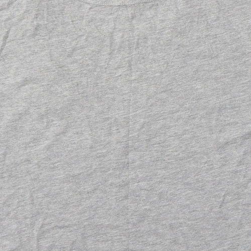 Pull&Bear Womens Grey Cotton Basic T-Shirt Size S Round Neck - Fake Alien