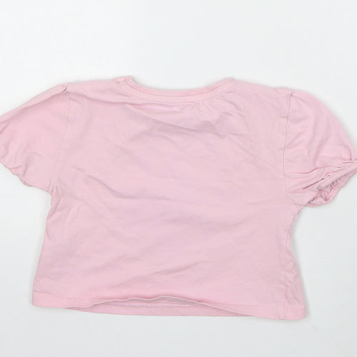 Dunnes Stores Girls Pink Cotton Basic T-Shirt Size 4-5 Years Round Neck - Free Spirit