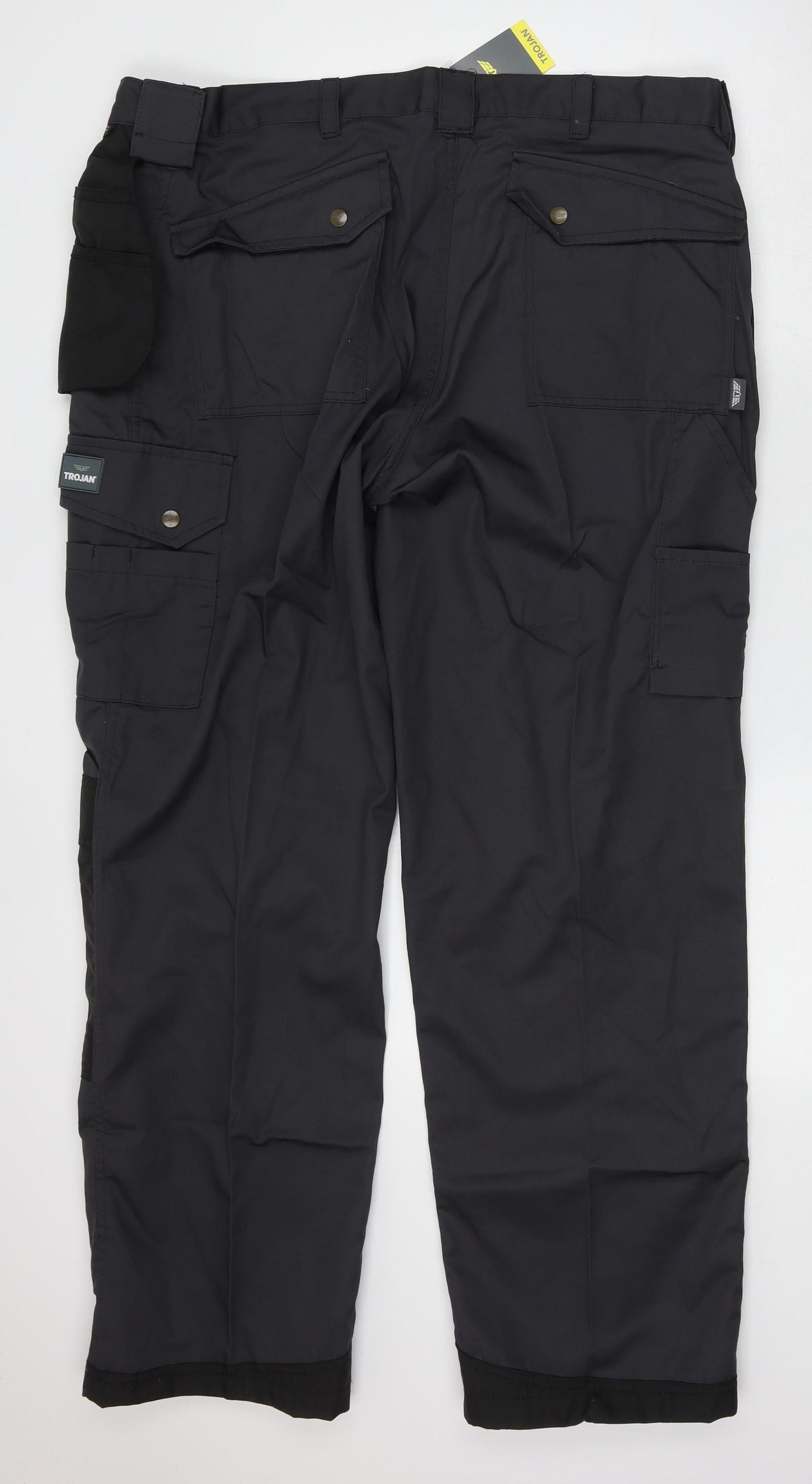 Trojan Mens Grey Polyester Cargo Trousers Size 42 L34 in Regular Button - Work Wear